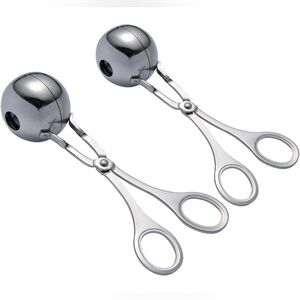 2-Piece Stainless Steel Meatball Maker, Cake Pop & Cookie Dough Scoop Set